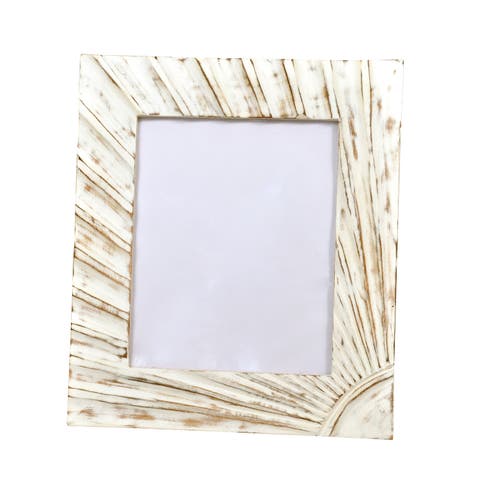 Photo Frame 8X10 Decorative Photo Frame with Textured Design, Rustic, Tabletop, Living Room, Wood, White, Ideal for Home Decor