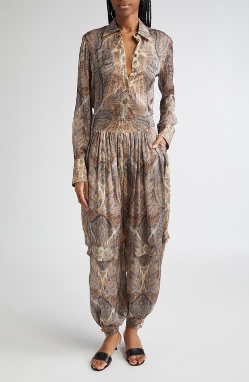 Zimmermann Hypnotic Silk Button-up Shirt In Multi