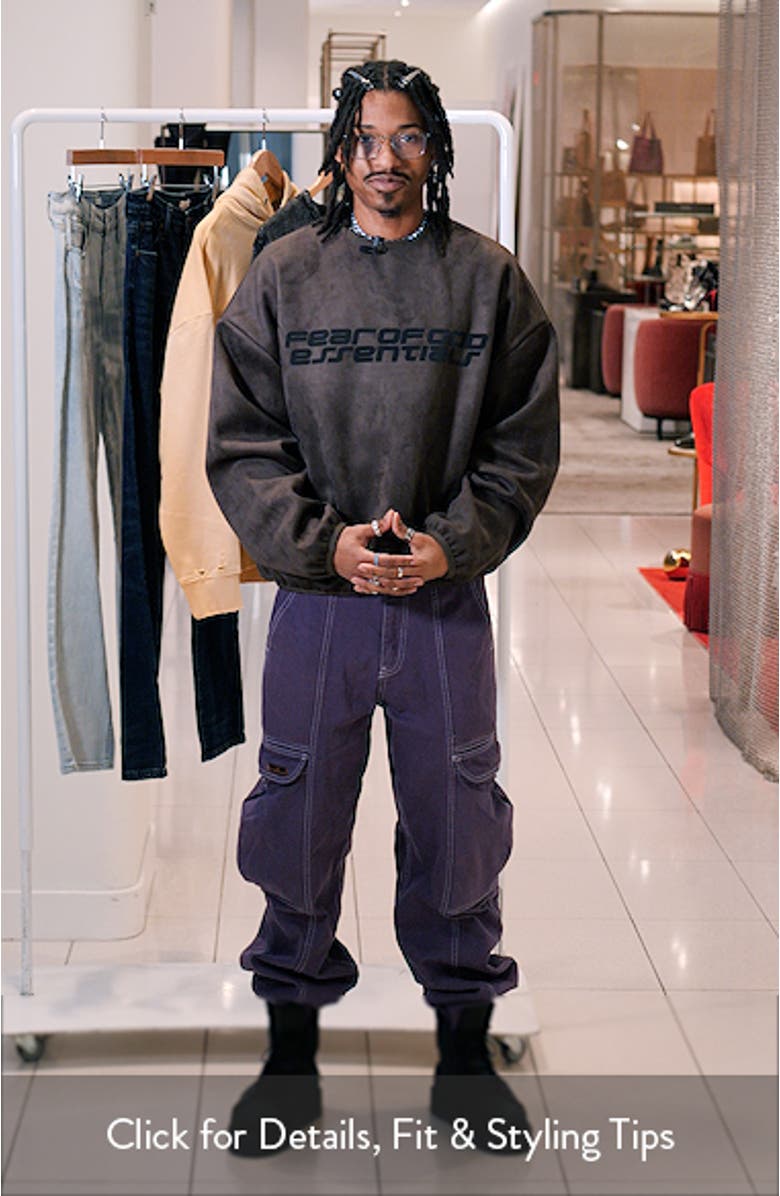 Modern Sueded Fleece Logo Graphic Sweatshirt, sales video thumbnail