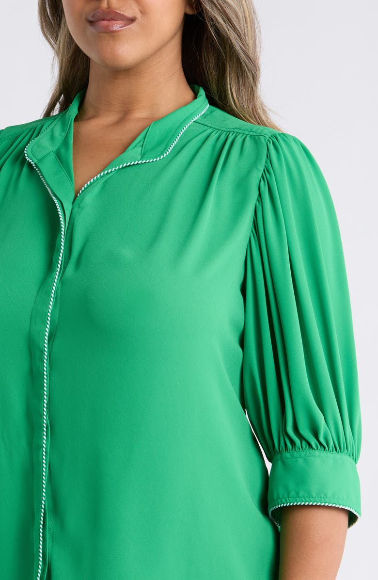 CeCe Pearce Trim Top, Alternate, color, Vibrant Kelly