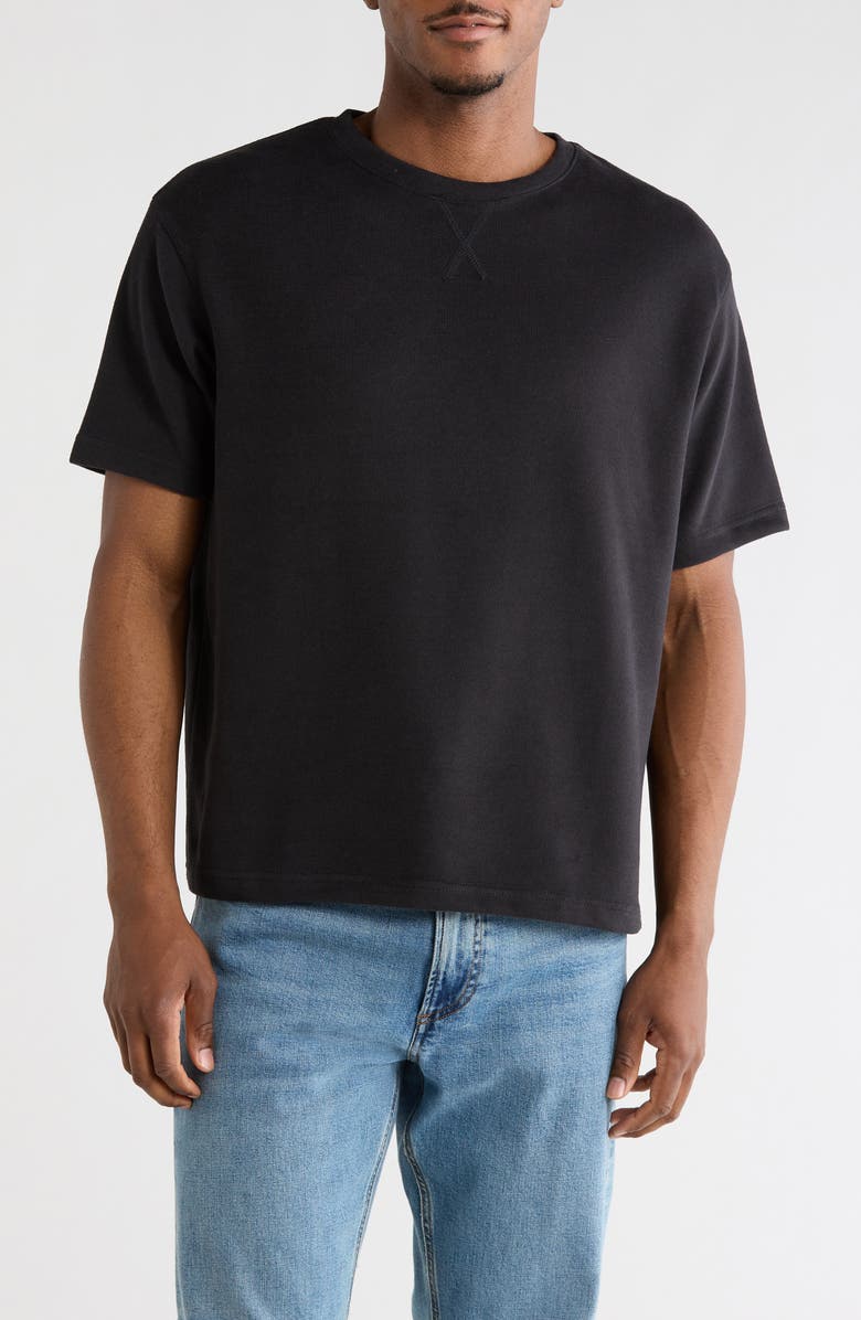 DENIM AND FLOWER Crewneck Short Sleeve T-Shirt, Main, color, Black