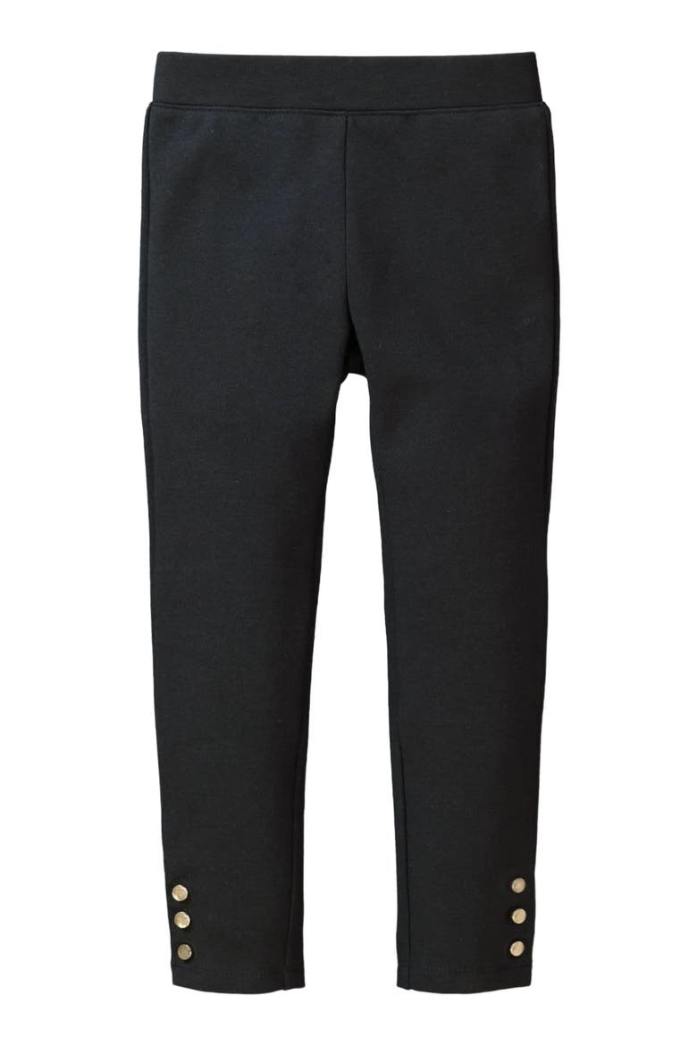 Girls' Button Cuff Ponte Pant, Kids, Alternate, color, Black Button Cuff
