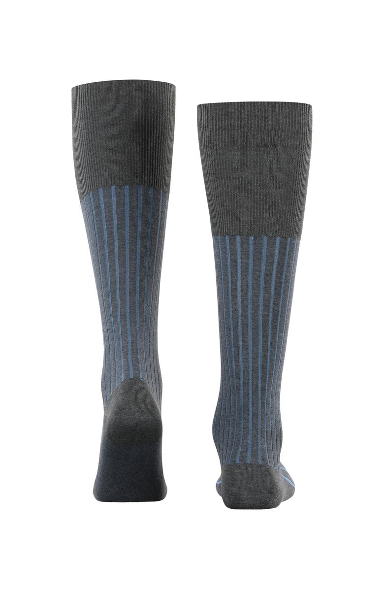 Falke Shadow Striped Cotton Knee High Socks, Alternate, color, Anthracite Melange