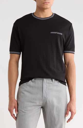 DENIM AND FLOWER Geometric Tipped Knit T-Shirt