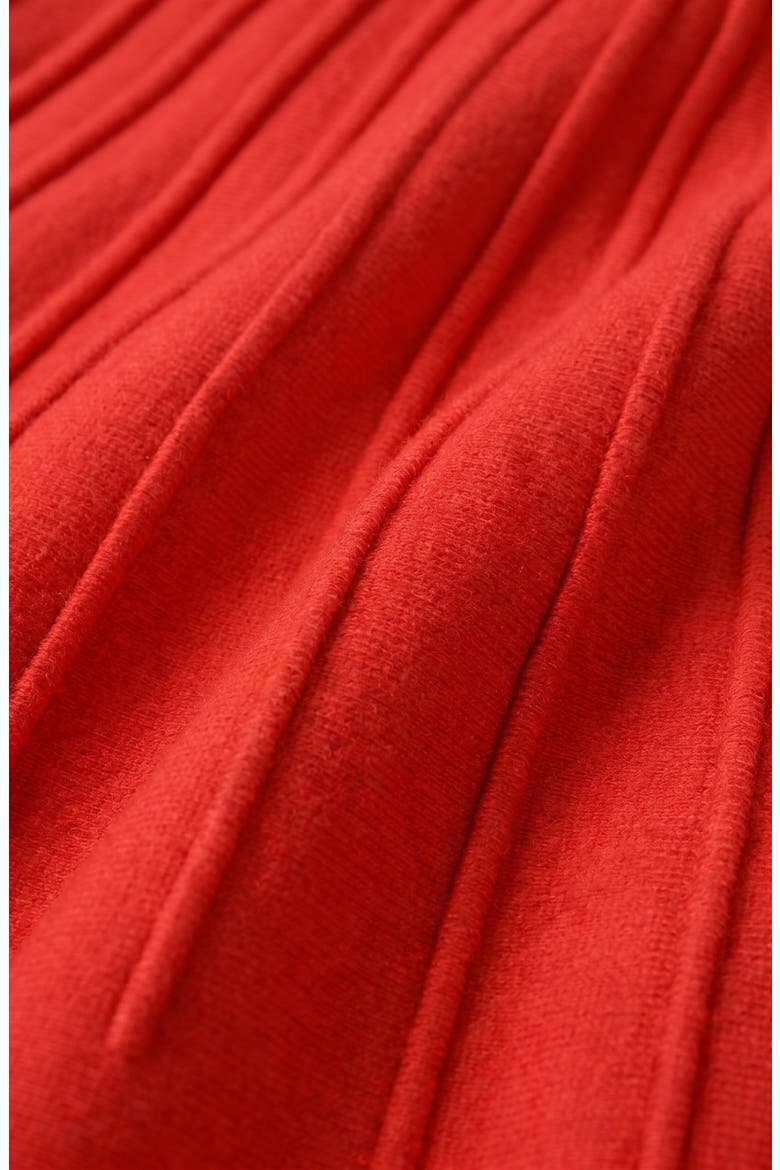 Off-Shoulder Pleated A-Line Dress, Alternate, color, Burgundy