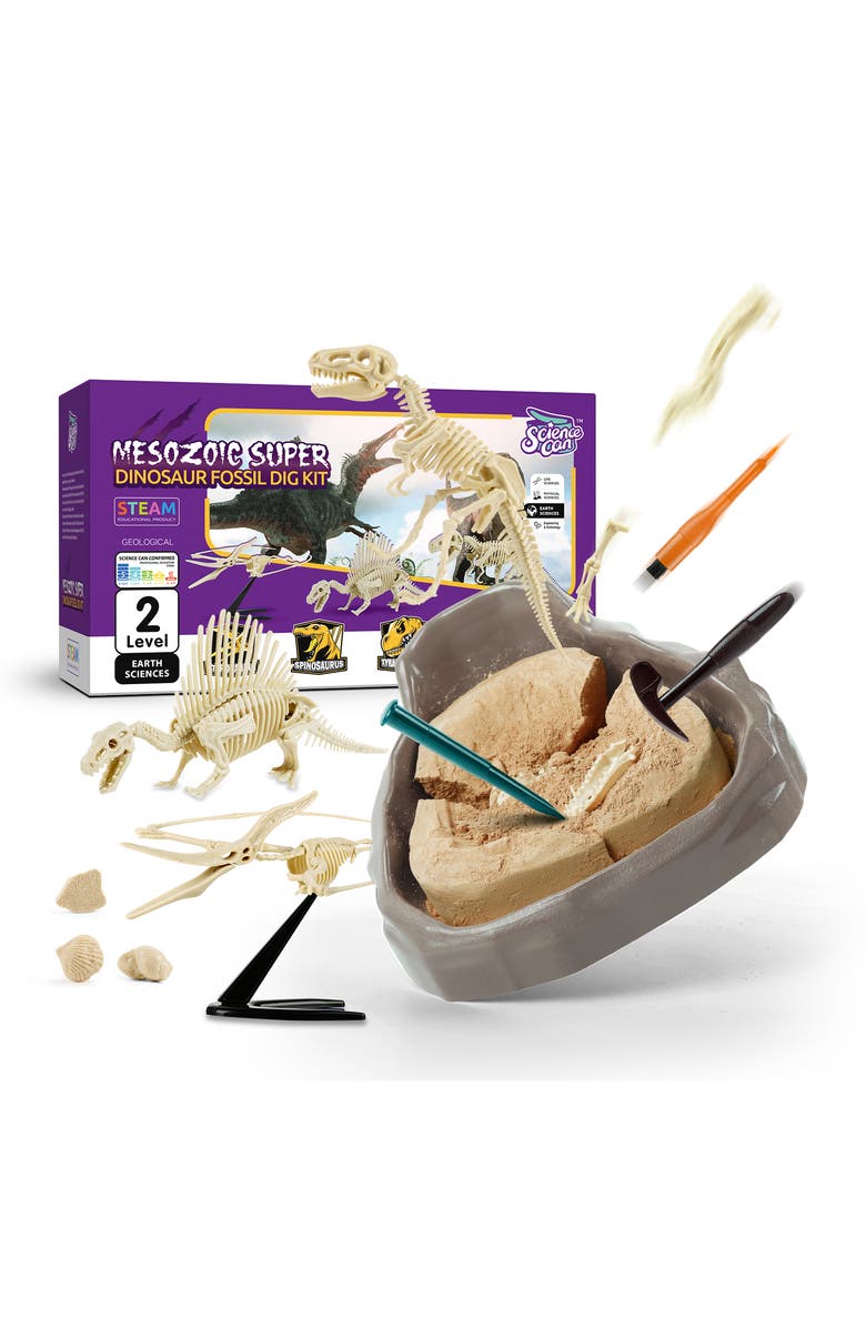 Science Can Mesozoic Super Dinosaur Fossil Dig Kit 6+, Main, color, 