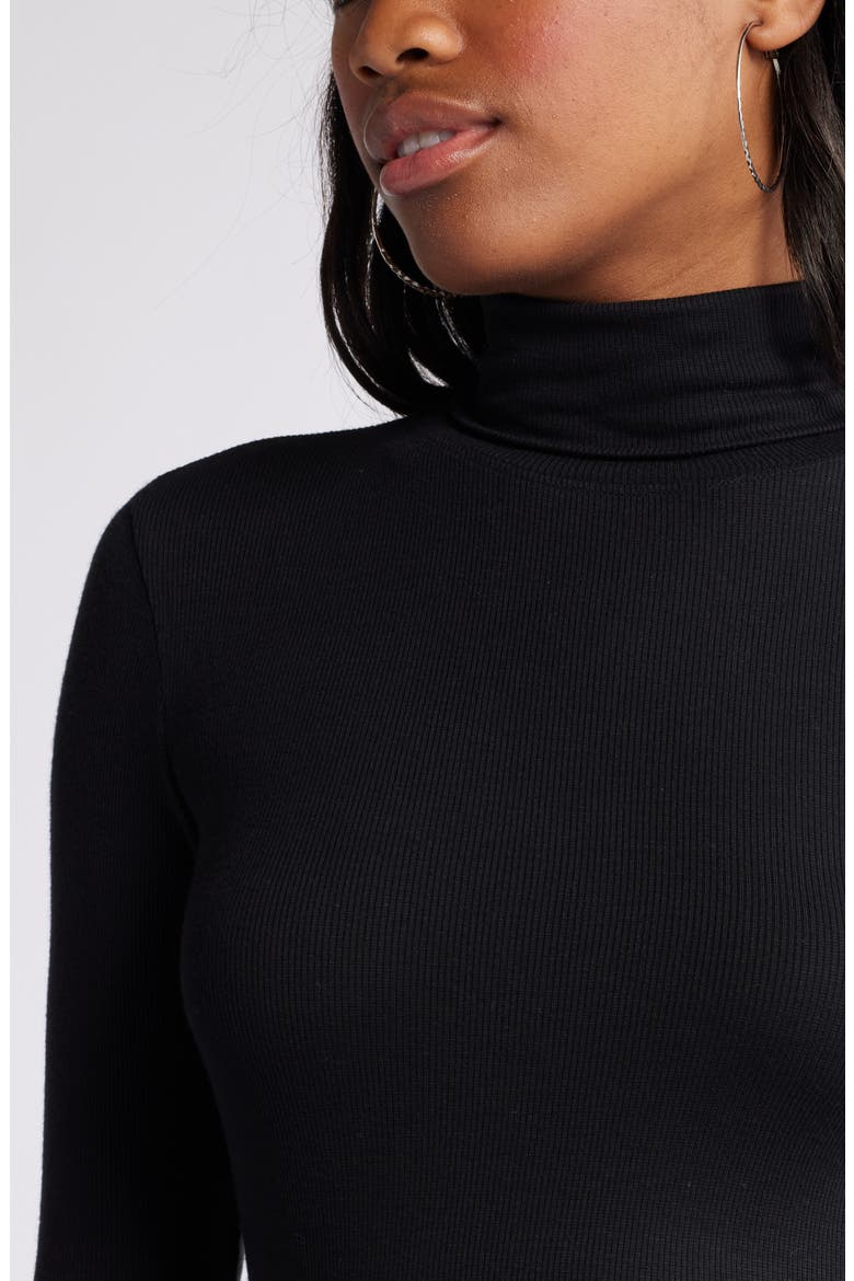 Turtleneck Rib Top, Alternate, color, BLACK