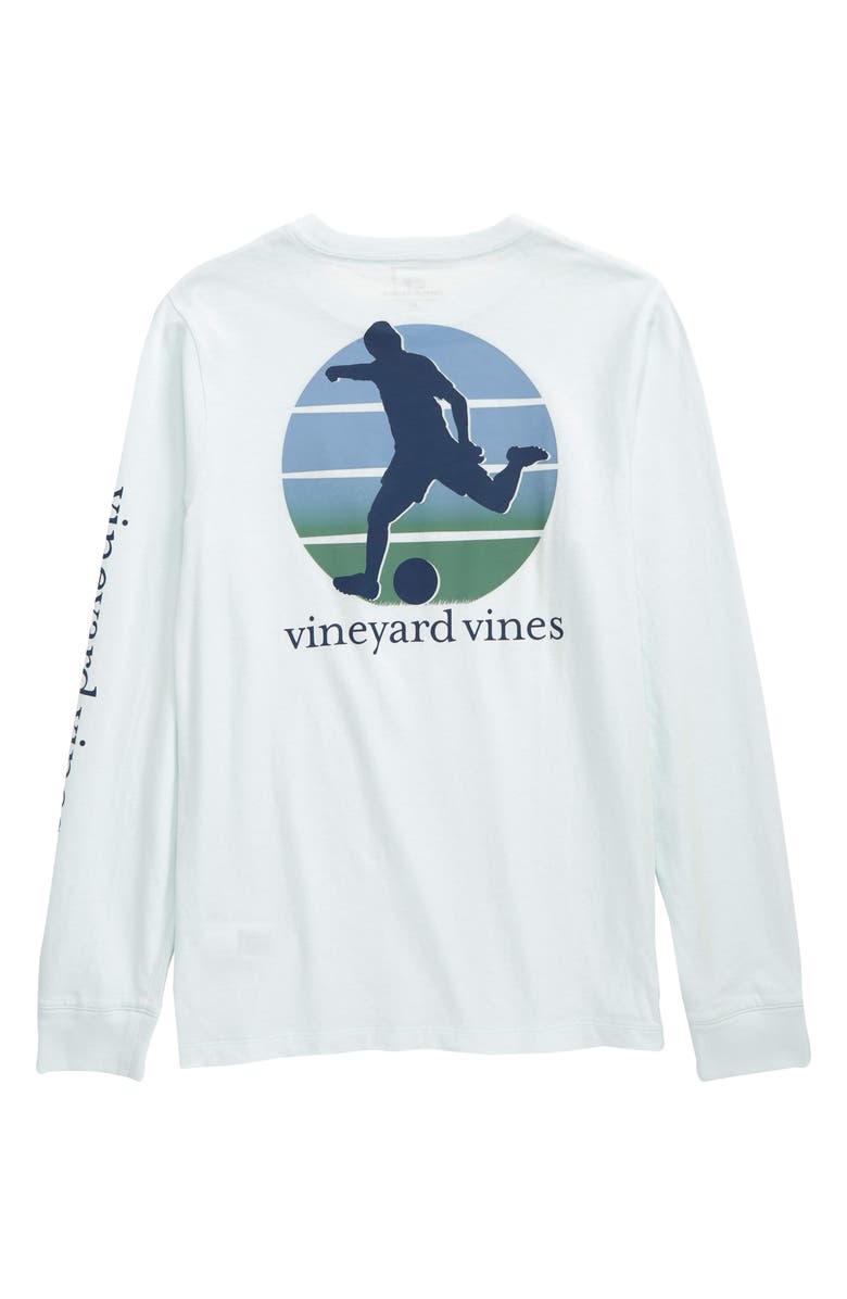 vineyard vines Kids' Soccer Kick Long Sleeve Pocket Graphic Tee, Alternate, color, 