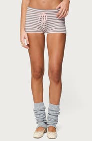 EDIKTED Lillian Stripe Knit Shorts
