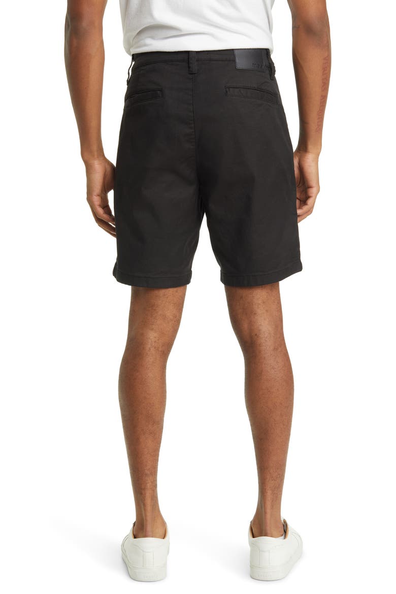 Noah Stretch Twill Flat Front Shorts, Alternate, color, BLACK LUXE TWILL