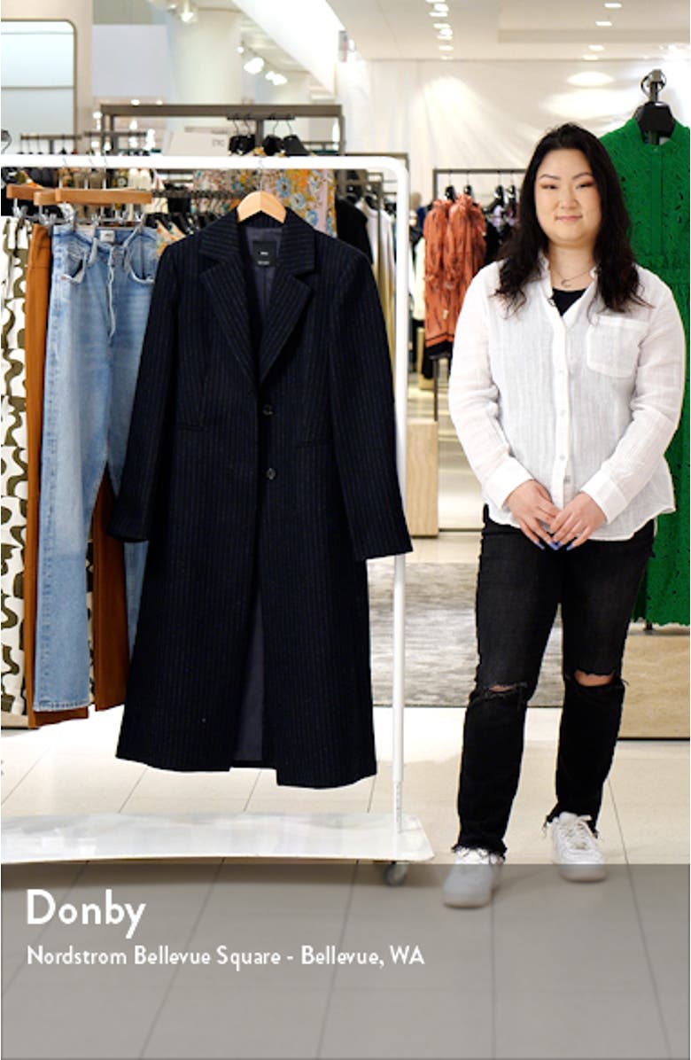 Pinstripe Longline Coat, sales video thumbnail