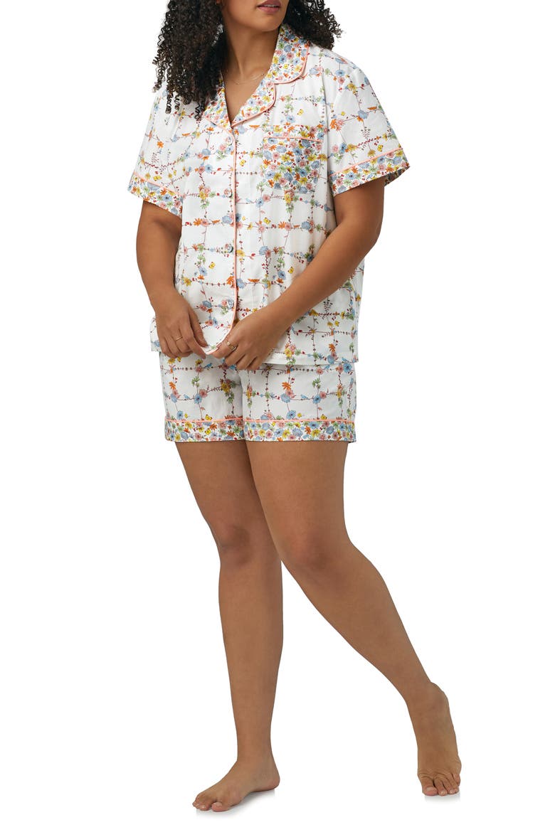 Floral Organic Cotton Short Pajamas, Alternate, color, SPRING VINES