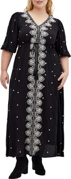 City Chic Anaya Embroidered Maxi Dress