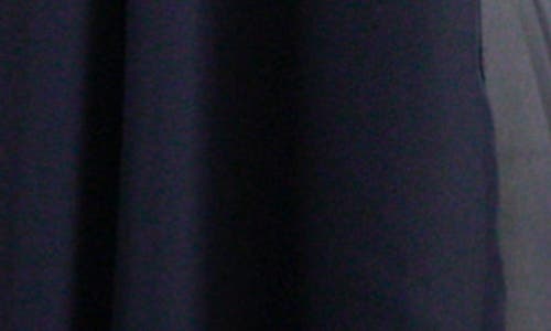 Nina Leonard Semi Sheer Open Front Topper In Navy