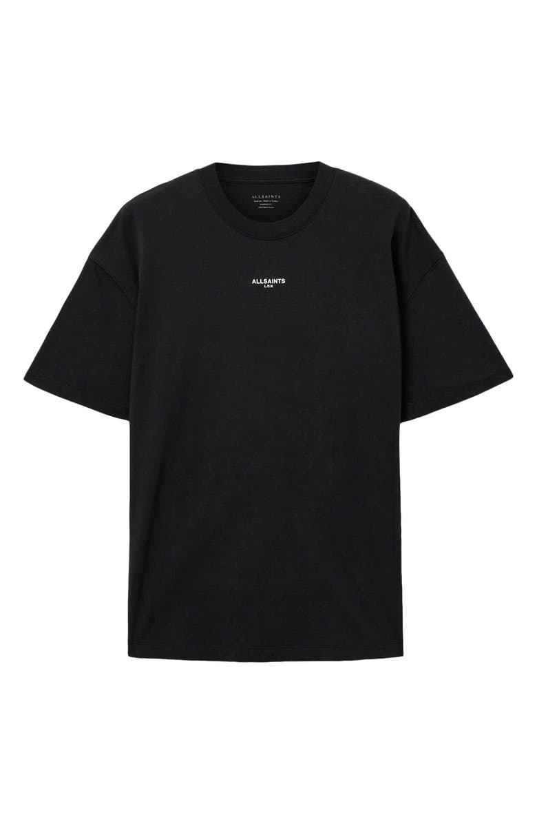 AllSaints Mikro Oversize Cotton Graphic T-Shirt, Alternate, color, Washed Black