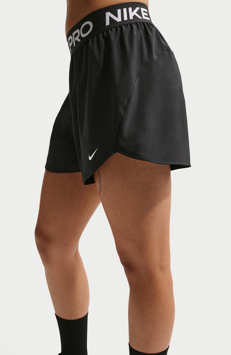 Nike Pro Dri-FIT Shorts, Alternate, color, Black/ White
