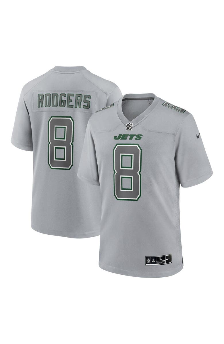 Nike Men's Nike Aaron Rodgers Heather Gray New York Jets Atmosphere Fashion Game Jersey, Main, color, 