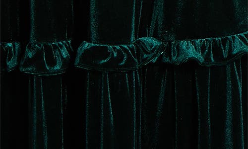 Sugarlips Juliete Velvet Palmer Tiered Maxi Dress In Green