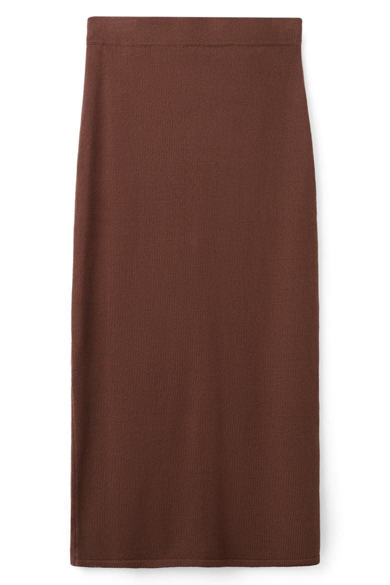Cotton Knit Pencil Skirt, Alternate, color, CHOCOLATE