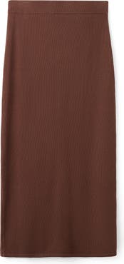 MANGO Cotton Knit Pencil Skirt