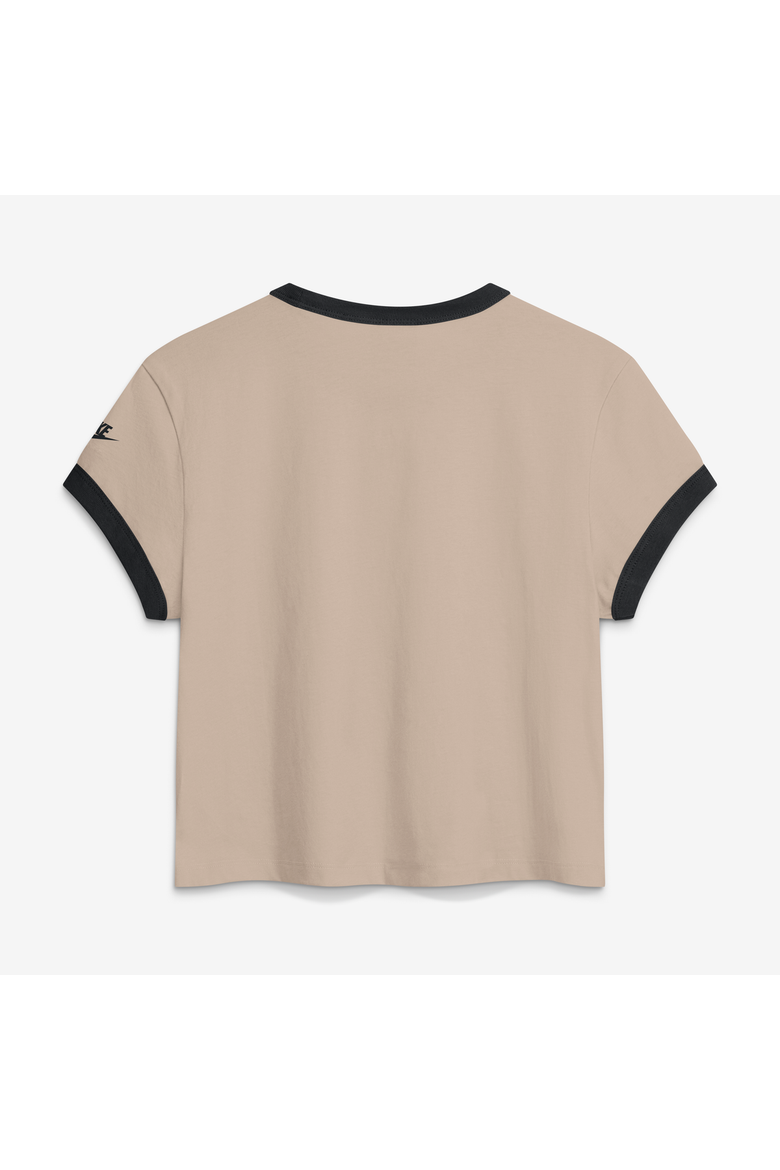 Women's Nike Cream Atlanta Falcons Rewind Ringer Mod Cropped T-Shirt, Alternate, color, Cream