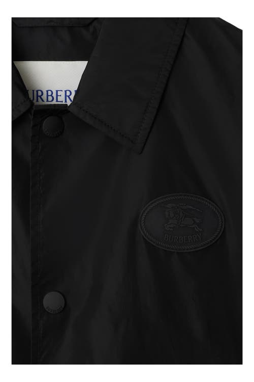 Burberry Knight Stamp Nylon Track Jacket Jackets Black In Black