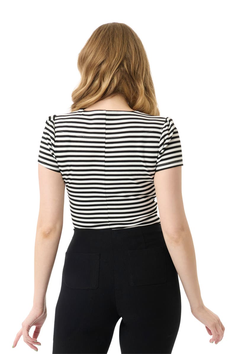 Unique Vintage Pentagon Collar Knit Top, Alternate, color, Black White Stripe