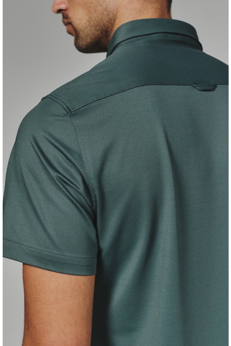 Owen Solid Short Sleeve Performance Button-Up Shirt, Alternate, color, BASIL