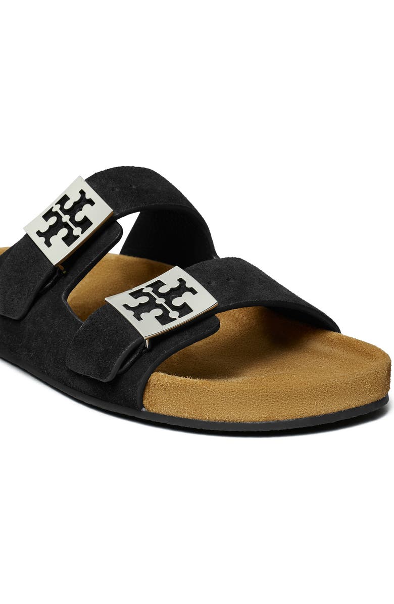 Tory Burch Mellow Slide Sandal, Alternate, color, Perfect Black / Light Teak