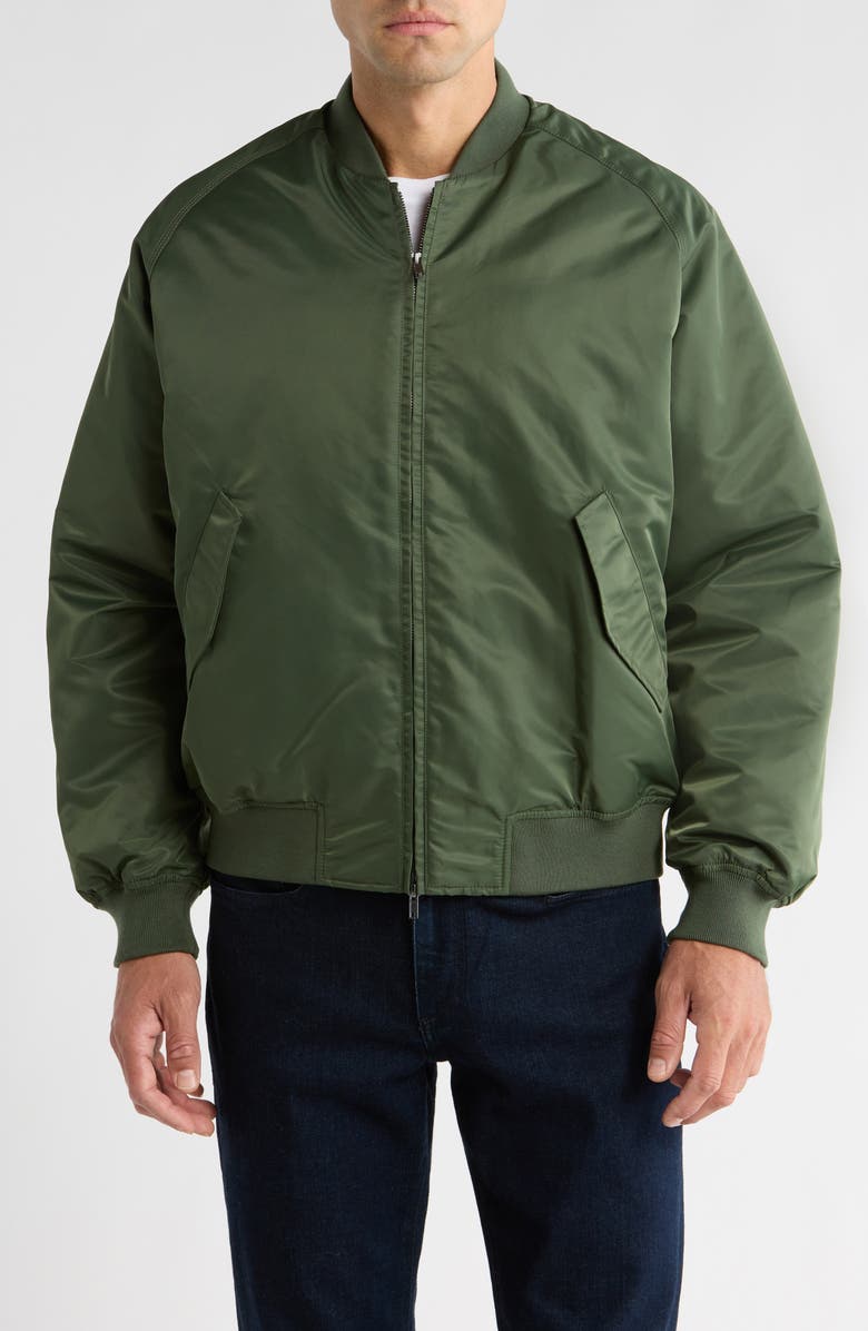 Percival Nylon Bomber Jacket, Alternate, color, Forest