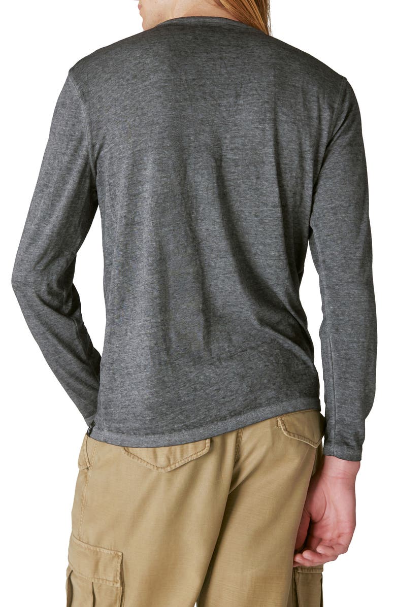 Lucky Brand Venice Burnout Cotton Blend Long Sleeve T-Shirt, Alternate, color, 