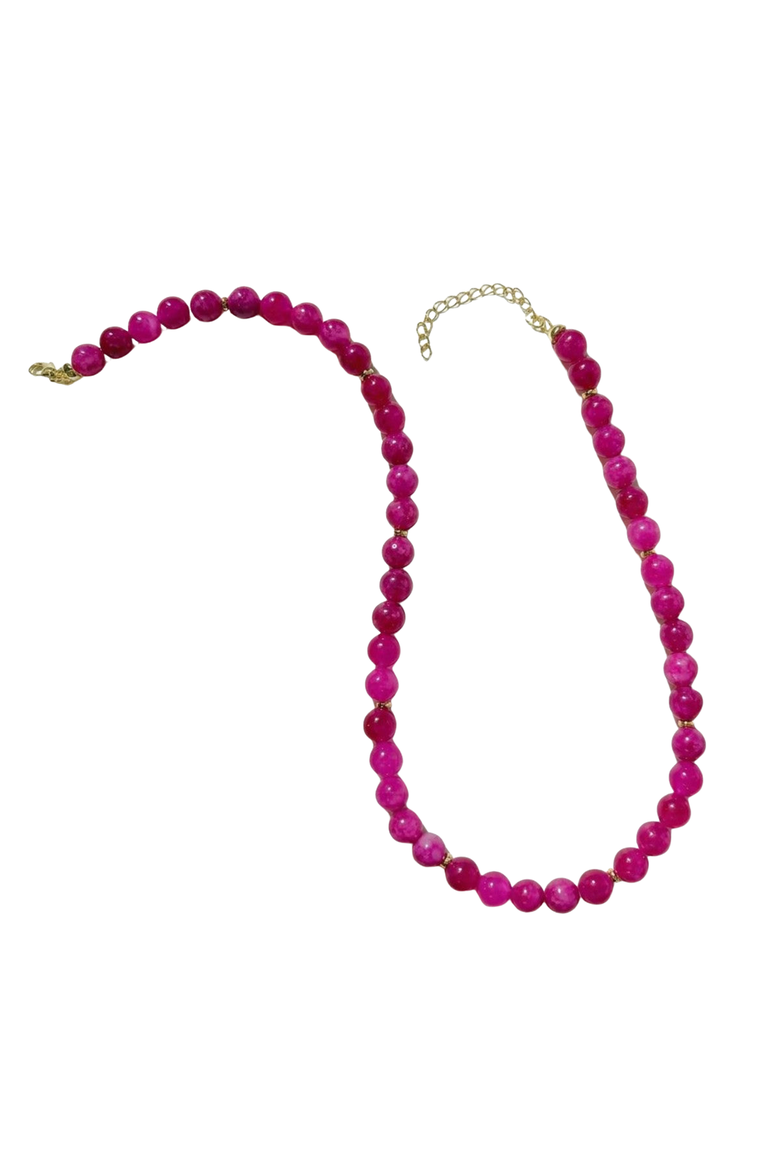 Chloe Beaded Fuchsia Necklace, Alternate, color, Fuchsia