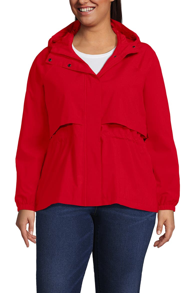 Plus Size Squall Packable Rain Jacket, Main, color, Compass Red