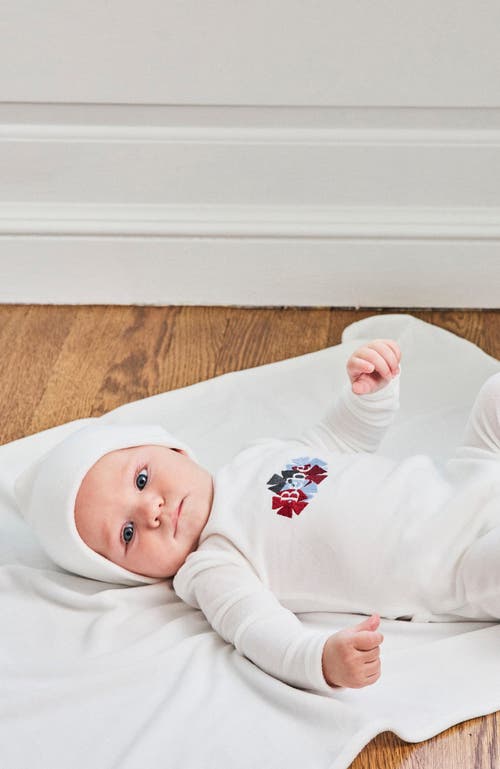Noggiwear Clover Embroidered Footie In White