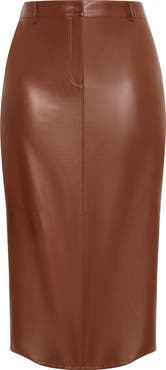 City Chic Aylani Faux Leather Midi Pencil Skirt