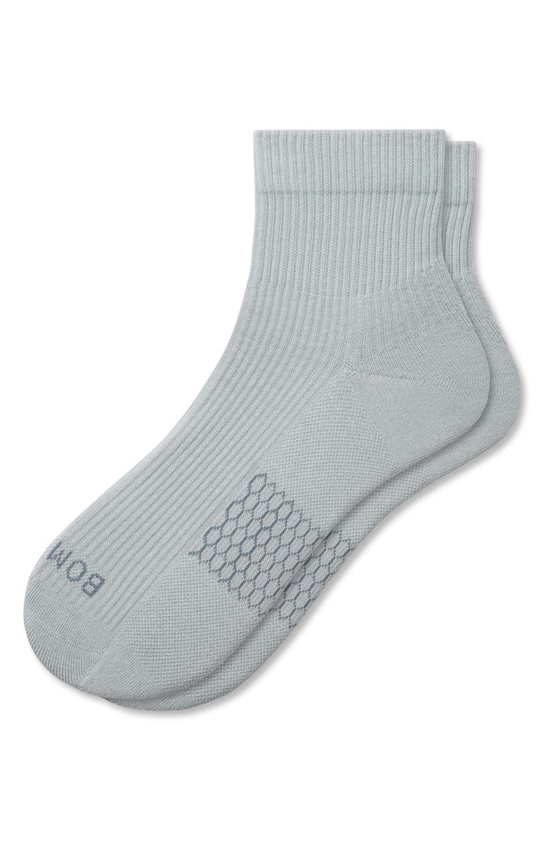 Bombas Solid Modern Rib Quarter Socks, Alternate, color, Misty Sky
