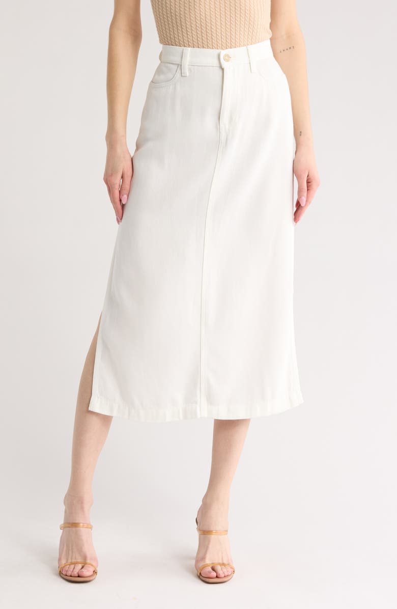 7 For All Mankind Midi Denim Skirt, Main, color, 