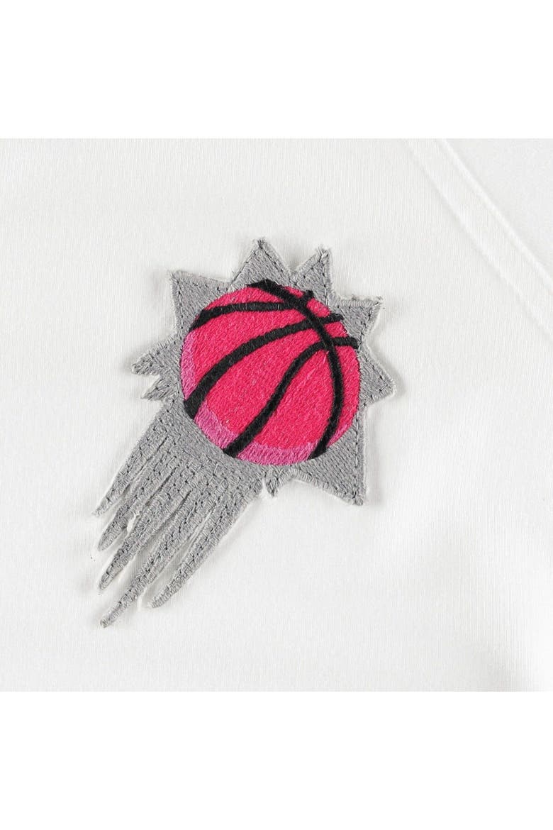 Women's Lusso White Phoenix Suns Margot Cropped Tri-Blend Cap Sleeve Sweatshirt, Alternate, color, White