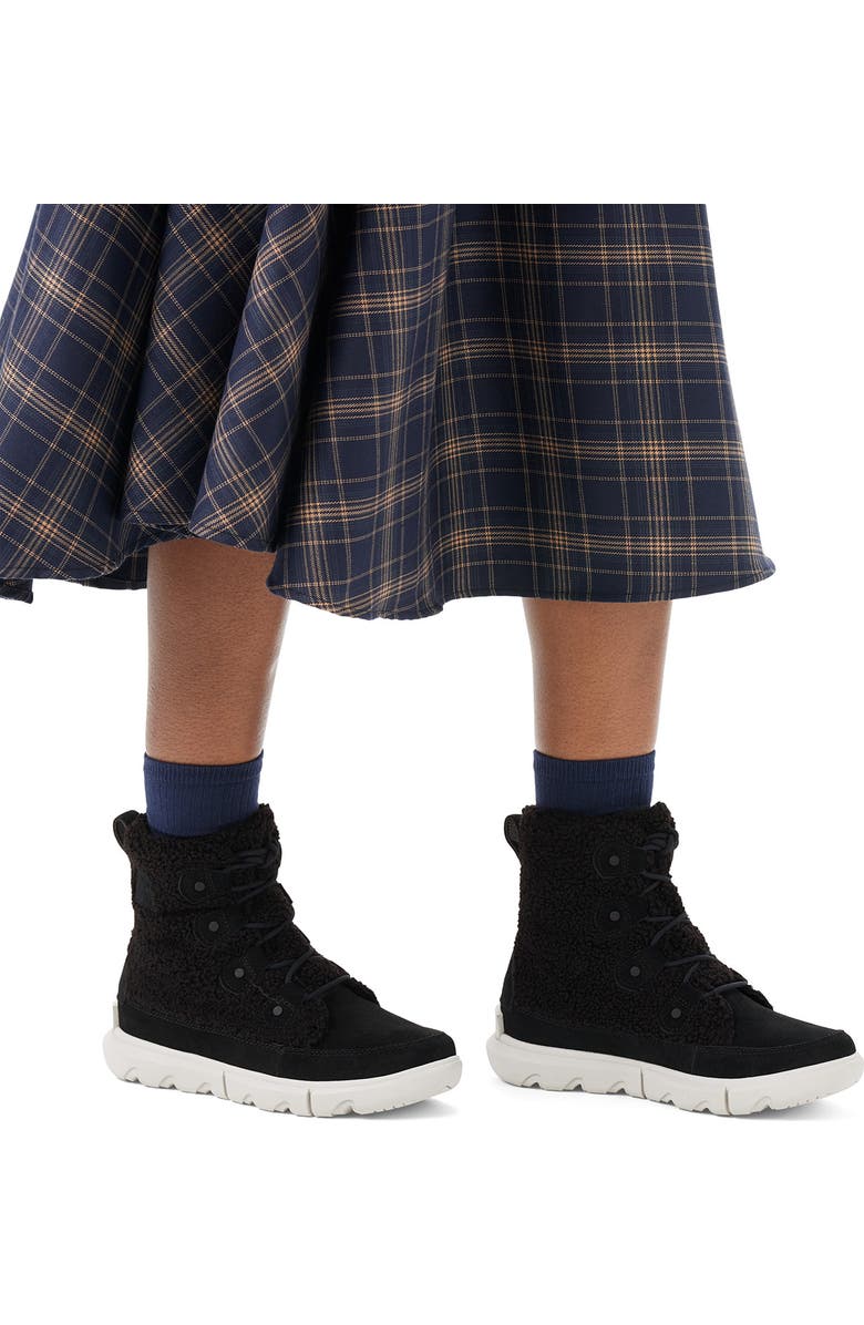 SOREL Explorer Next Joan Faux Shearling Bootie, Alternate, color, Black/ Moonstone