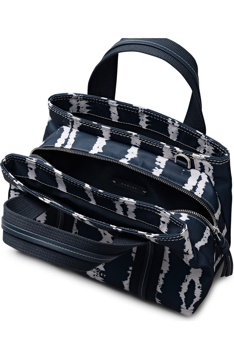 Radley Halley Row - Tie Dye Stripe Medium Ziptop Satchel Bag, Alternate, color, Naval