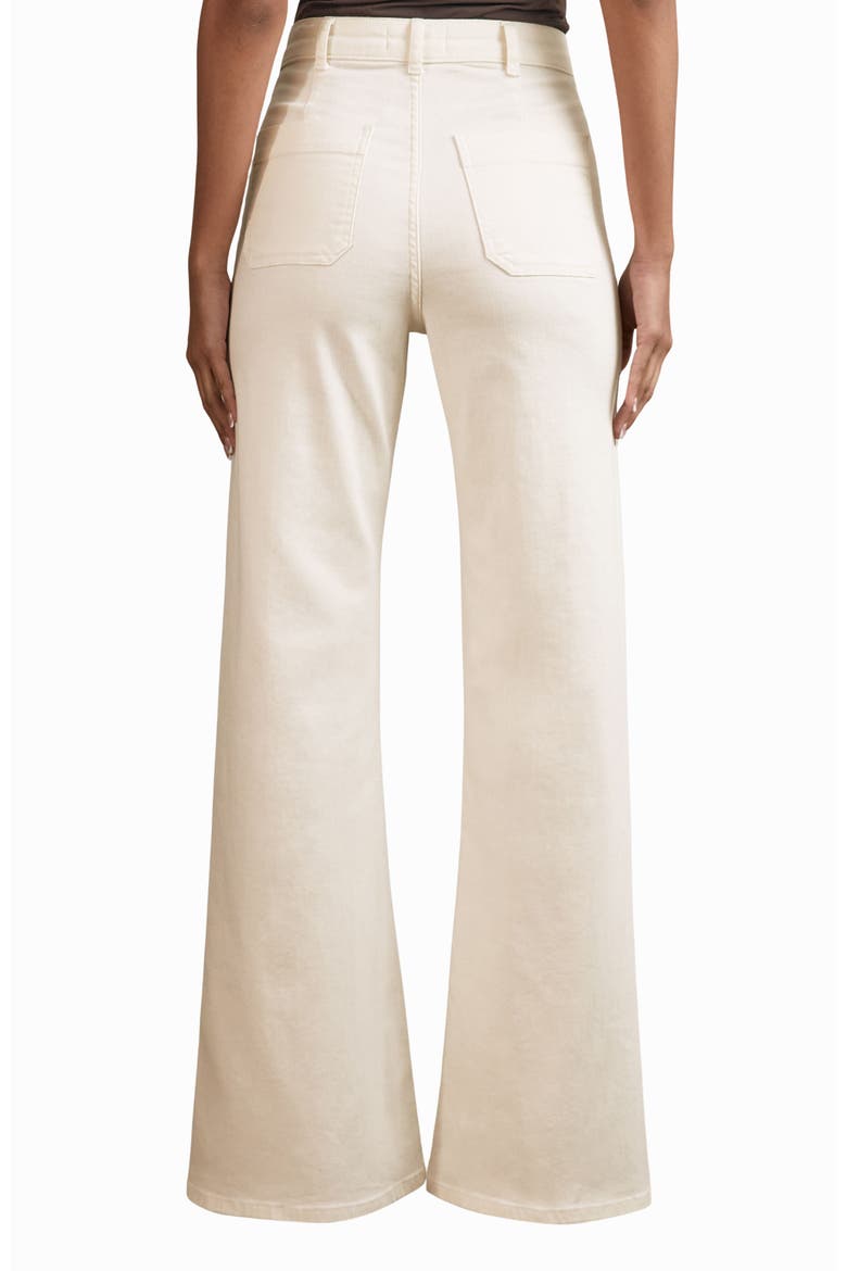 Sakura Pintuck Patch Pocket Wide Leg Jeans, Alternate, color, ECRU