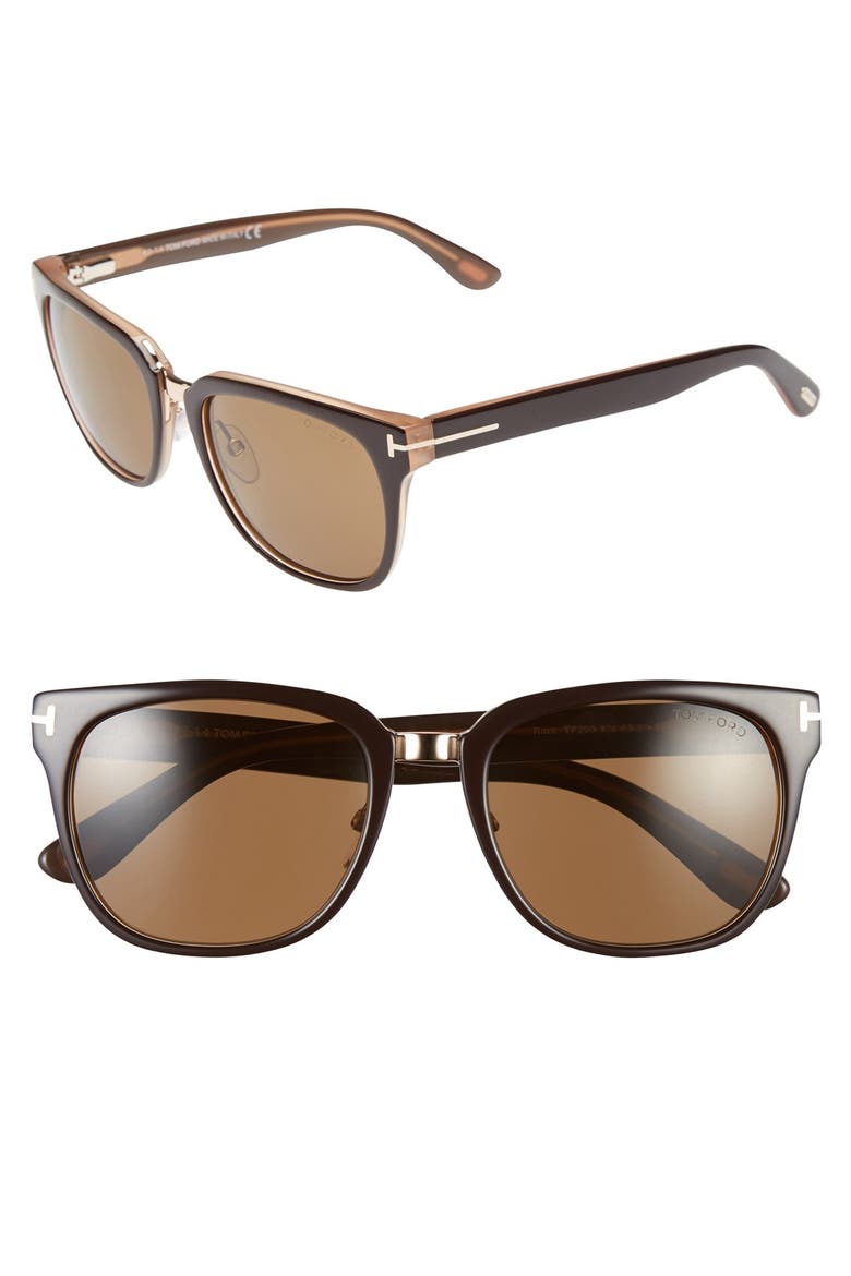 'Rock' 55mm Sunglasses, Main, color, BROWN