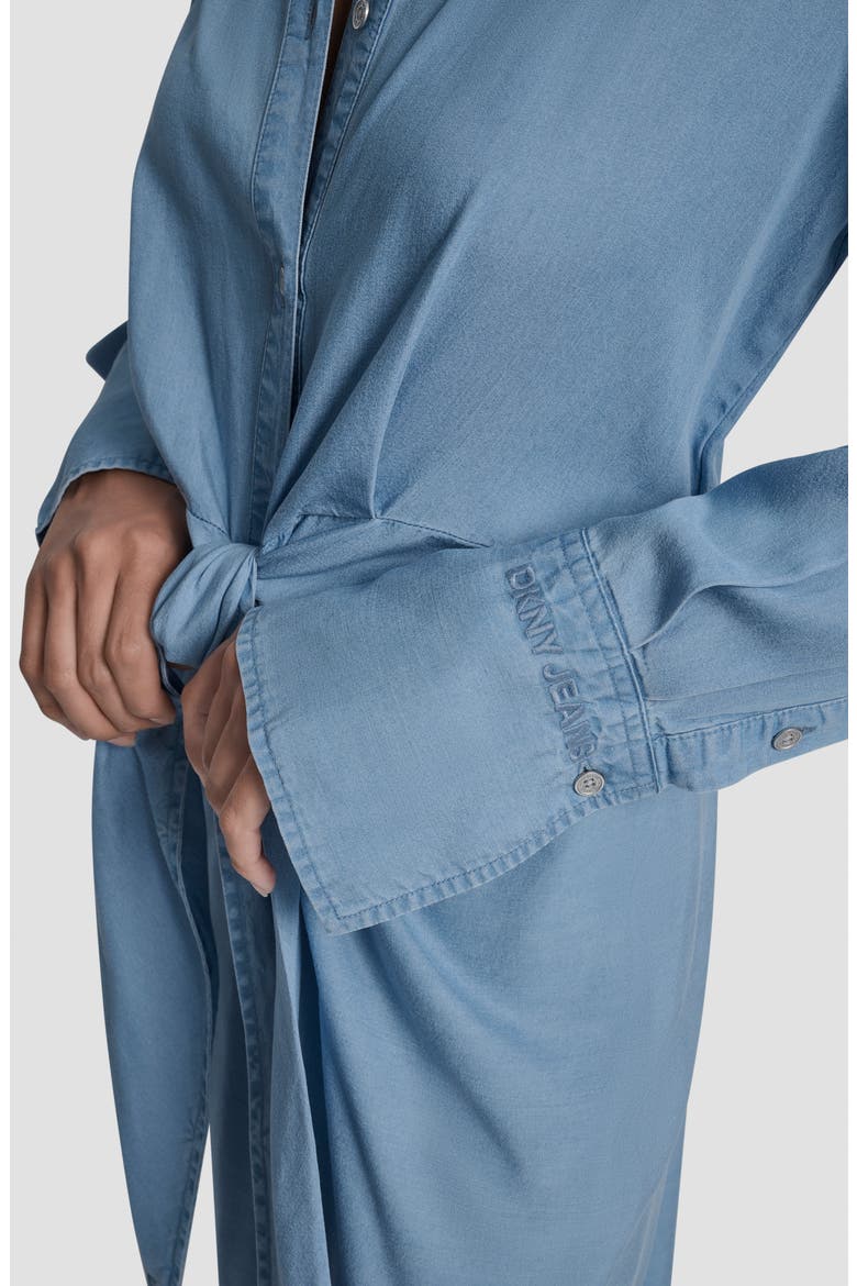 dkny long sleeve shirt dress Garment Dye Long Sleeve Button Front Shirt Dress | Shirt Dress