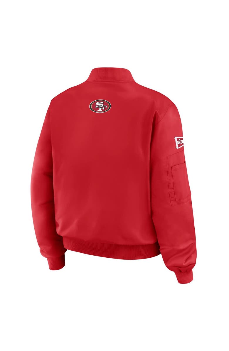 WEAR by Erin Andrews Women's WEAR by Erin Andrews Scarlet San Francisco 49ers Patch Full-Zip Bomber Jacket, Alternate, color, Scarlet