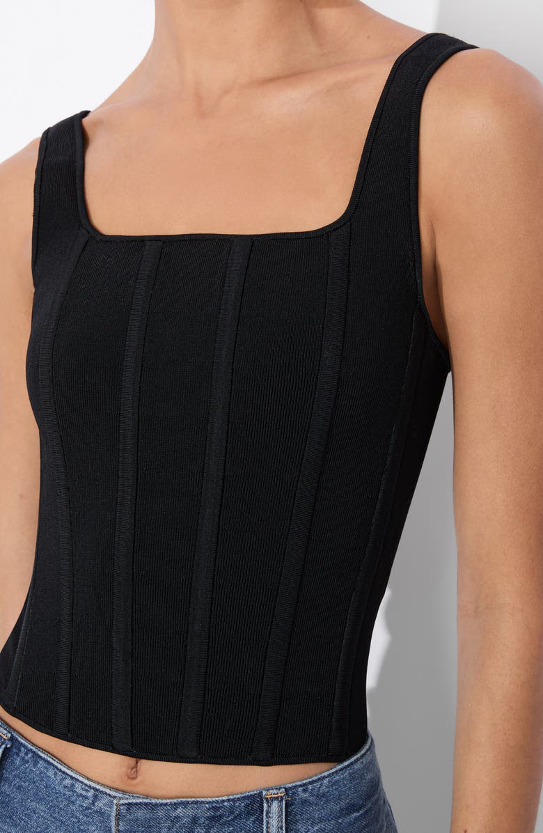 Alice + Olivia Sariah Rib Corset Tank, Alternate, color, 