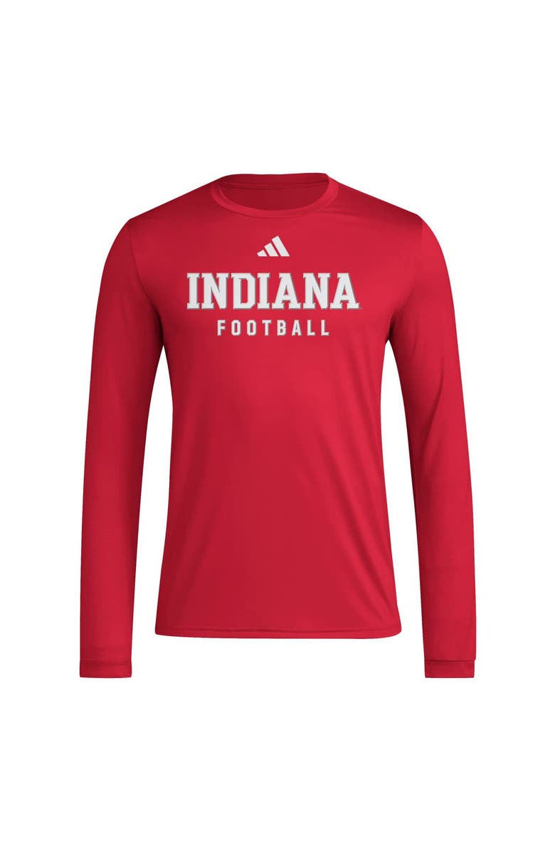 adidas Men's adidas  Crimson Indiana Hoosiers Locker Practice Football Pre-Game Long Sleeve T-Shirt, Alternate, color, 
