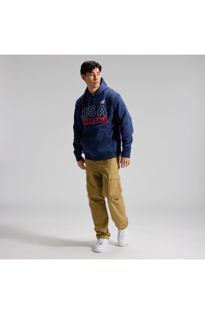 Nike Men's Nike Navy USA Baseball 2026 World Baseball Classic Club Hoodie, Alternate, color, Navy