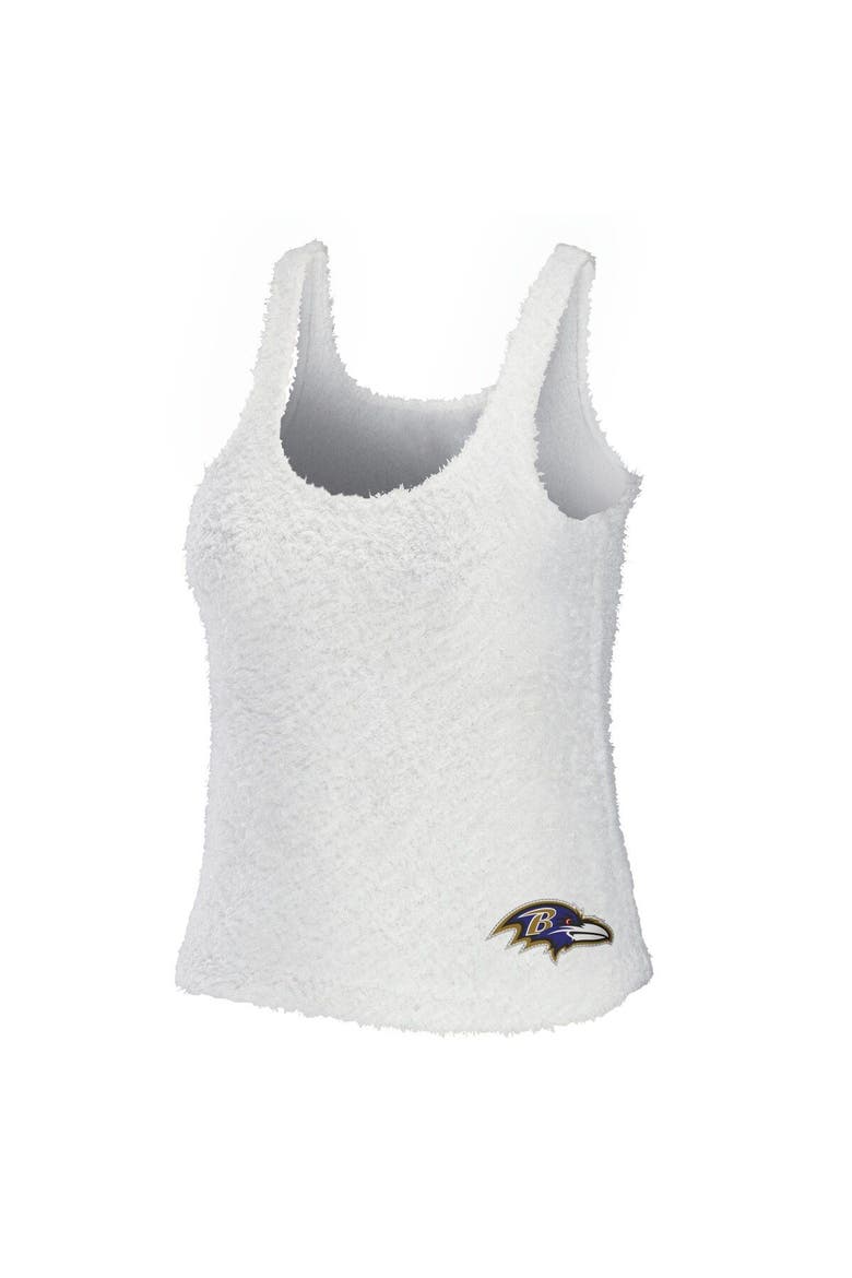Women's WEAR by Erin Andrews Cream Baltimore Ravens Plus Size Cozy Scoop Neck Tank Top & Pants Set, Alternate, color, Cream