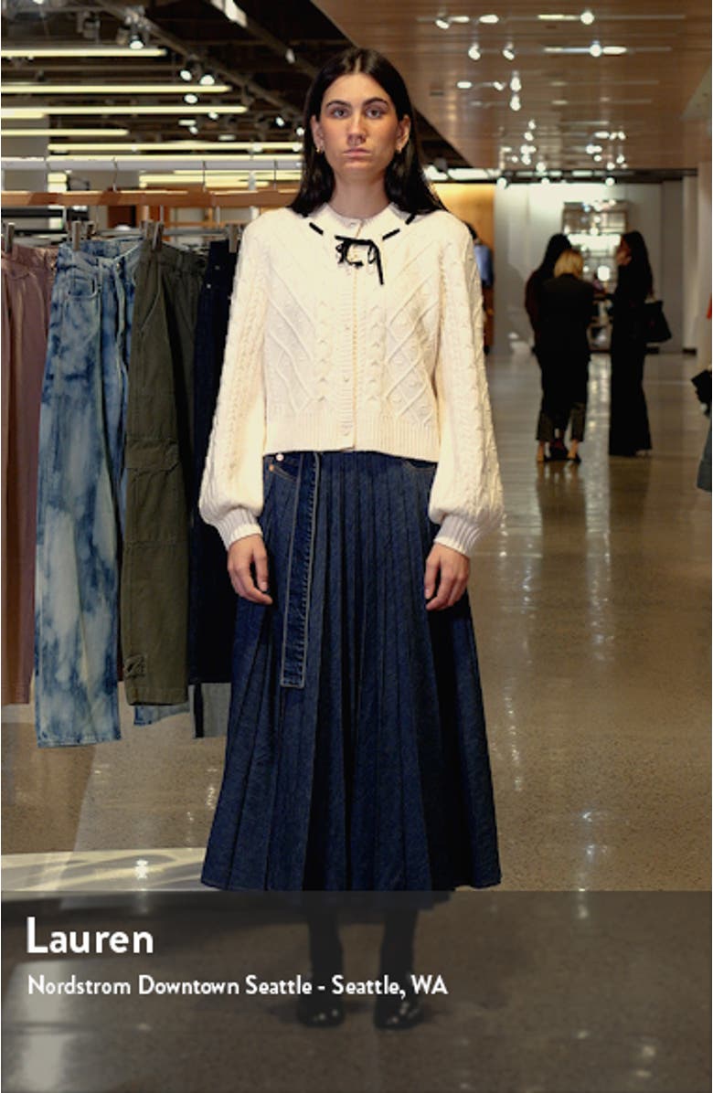 x CHÉRIE MADELEINE Joli Ribbon Trim Cable Cardigan, sales video thumbnail