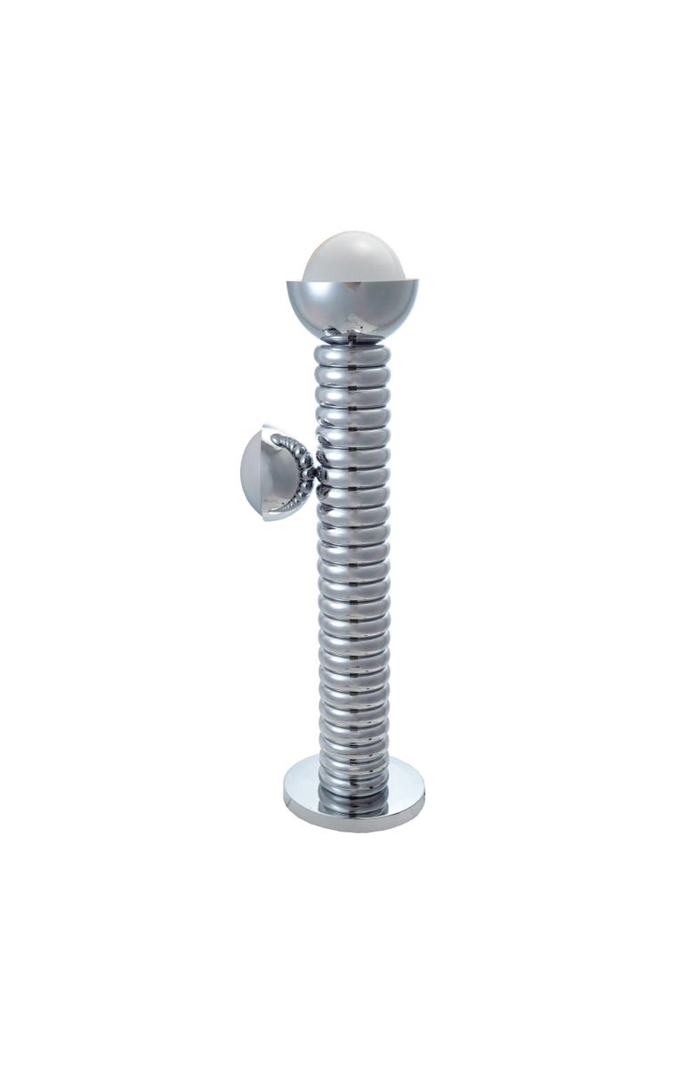 Storied Home Metal Double Floor Lamp with 2 Lights, Chrome Finish, Main, color, Chrome